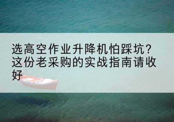 荔城高空作业升降机厂家推荐-选高空作业升降机怕踩坑？这份老采购的实战指南请收好